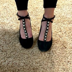 Kate Spade Black Round-Toe Heels